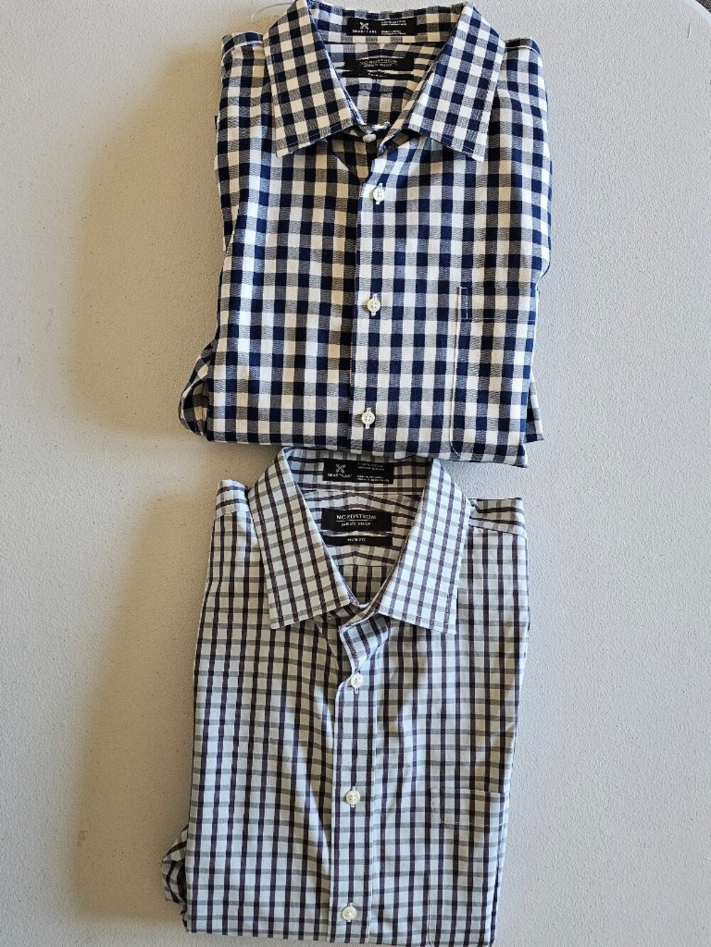 2-pack Nordstrom Men's Shop Button Up Dress Shirt | 17 & 17.5/34-35 | Trim Fit